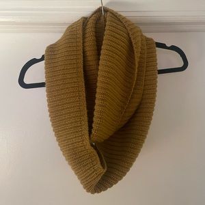 Knit mustard infinity scarf